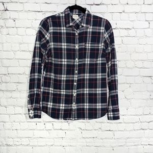 J. CREW Womens Shirt plaid blue red white button down small